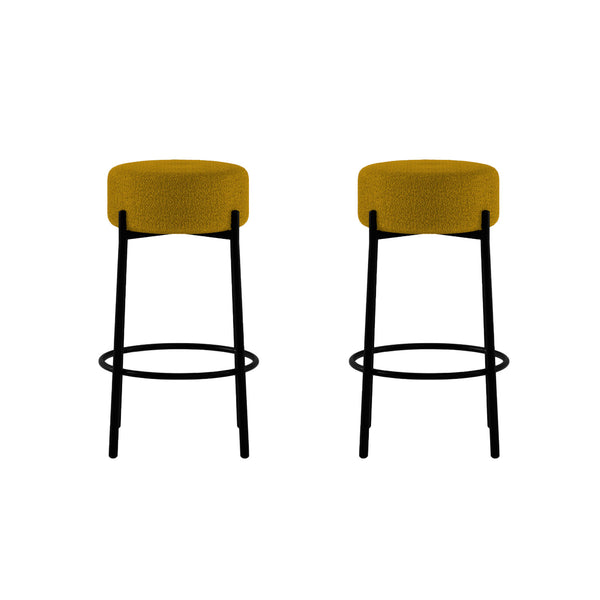 acquista Set 2 Sgabelli Syd 41x41x67 cm in Tessuto Ocra