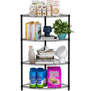 Scaffale Angolare 4 Ripiani 44x44x117 cm in Metallo Ford Nero