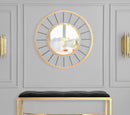 Specchio da Muro Glam Dark Ø81x6,5 Misura Specchio Ø41,5 cm in Ferro Oro e Nero