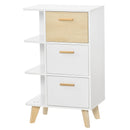 Mobile Multiuso 3 Cassetti 3 Ripiani 60x40x100 cm in Legno Bianco