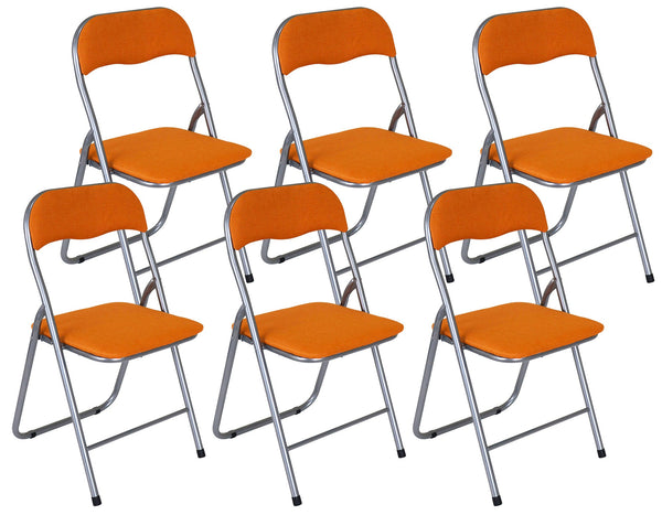 Set mit 6 Klappstühlen 45 x 45 x 80 cm aus orangefarbenem Stoff sconto