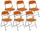 Set mit 6 Klappstühlen 45 x 45 x 80 cm aus orangefarbenem Stoff