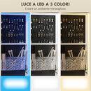 Specchio Girevole con Armadietto Portagioielli e Appendiabiti 37x40x165,5 cm Luce LED Regolabile e Serratura in MDF Bianco  