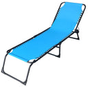 Lettino Prendisole Pieghevole da Giardino 190x58x27 cm in Metallo e Textilene Blu