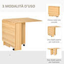 Tavolo Pieghevole Salvaspazio Legno Naturale 140x80x74 cm 