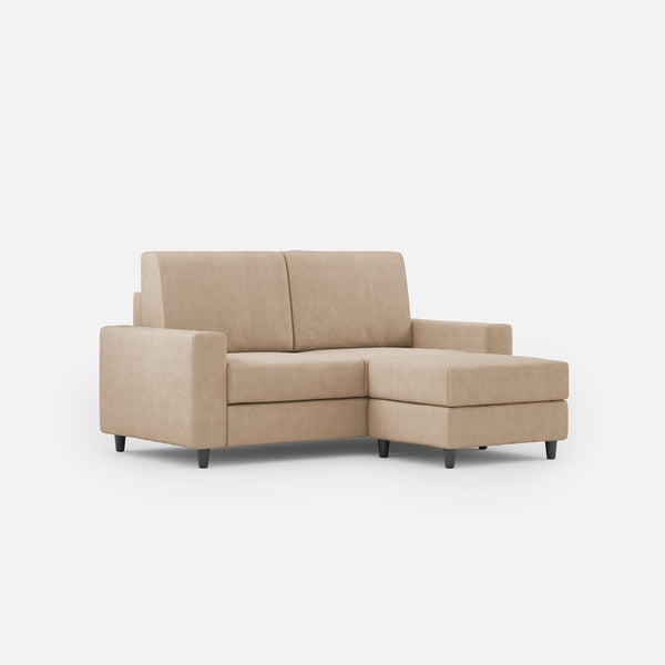 prezzo Divano 2 Posti con Pouf 168x145x85 cm Sakar in Tessuto Beige