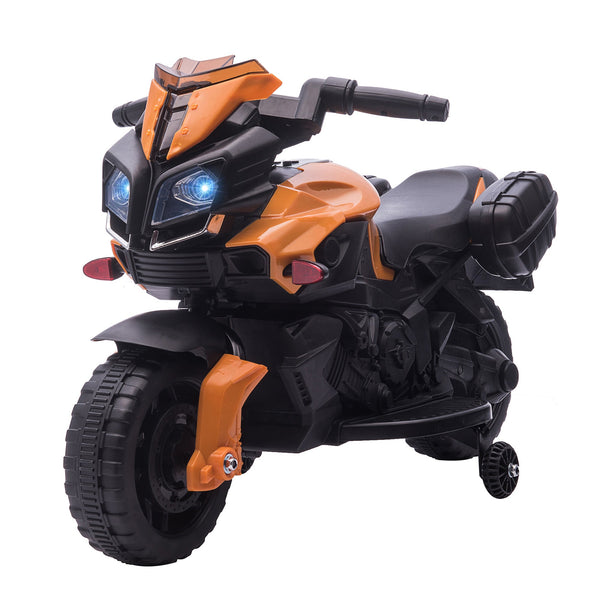Moto Elettrica per Bambini 6V con Fari e Clacson Arancio sconto