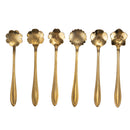 Set di Cucchiaini 6 Pezzi 12,5x2,5x0,5 cm in Acciaio Inox VdE Tivoli 1996 Luxury Foglie Oro