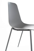 Set 4 Sedie 49x48,5x88 cm in Polipropilene Grigio Scuro