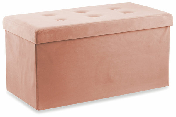 Trunk Chest Pouf Container aus Soriani-Samt in Puderrosa acquista