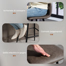 Set 2 Sgabelli da Bar con Schienale Basso e Poggiapiedi 44x44x95 cm in PU Marrone Scuro 