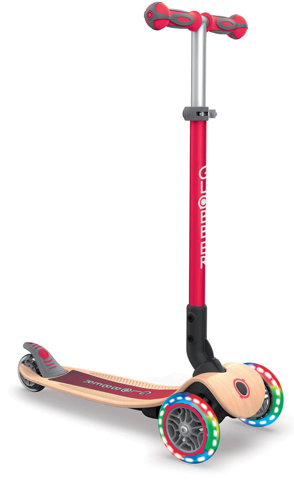 Scooter 3 Räder LED Faltbar 3 Höhen Max 50 Kg Globber Primo Faltbar Holz Rot acquista