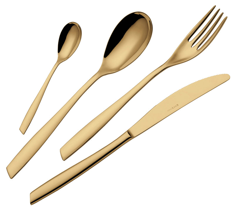 Servizio Set di Posate 24 Pezzi in Acciaio 18/10 PVD Eme Eleven Gold