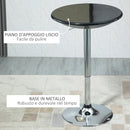 Tavolino da Bar Ø61x76-97 cm in Acciaio e ABS Nero