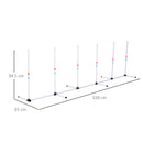 Set Addestramento Cani da Esterno con 6 Pali e Borsa di Trasporto Bianco