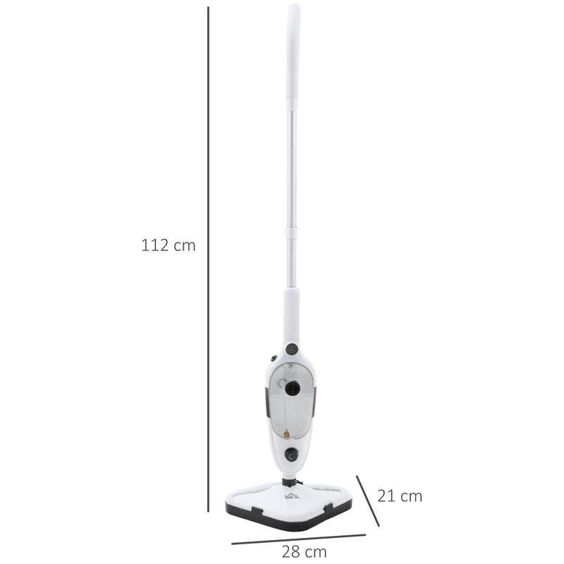 Scopa a Vapore Elettrica 1330W Serbatoio 450ml Bianco