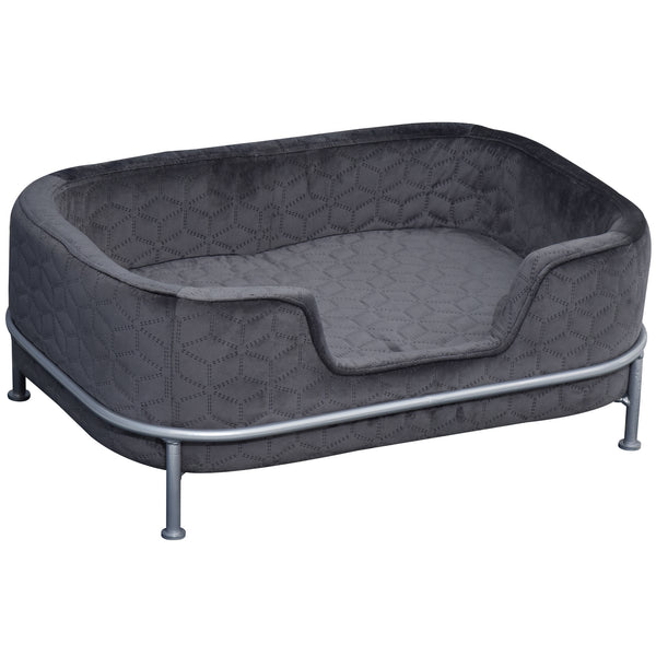 prezzo Gepolstertes Sofa für Hunde und Katzen 63,5 x 43 x 24,5 cm in Samt mit dunkelgrauem Metallfuß