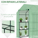 Serra da Giardino con Scaffali 143x138x190 cm in PE e Porta Avvolgibile Verde
