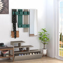 Mobile Ingresso 3 in 1 con Scarpiera Appendiabiti e Specchio Grigio e Turchese