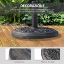 Base per Ombrellone da Giardino Ø45 cm 9 Kg in Resina con Finiture in Bronzo