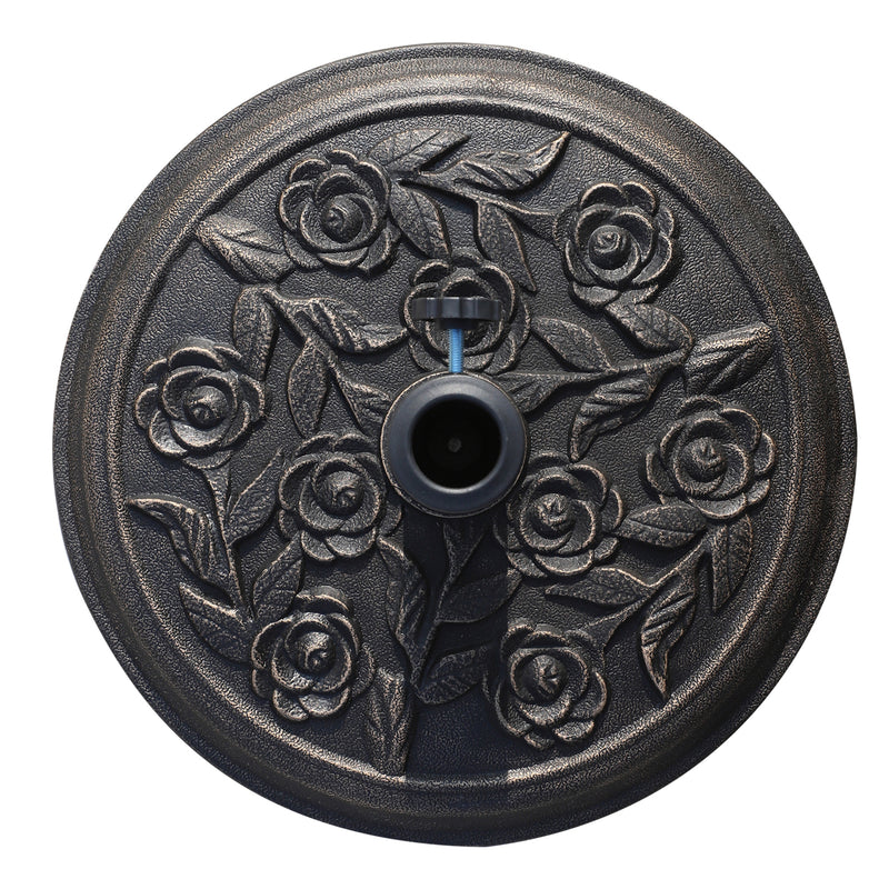 Base per Ombrellone da Giardino Ø45 cm 9 Kg in Resina con Finiture in Bronzo