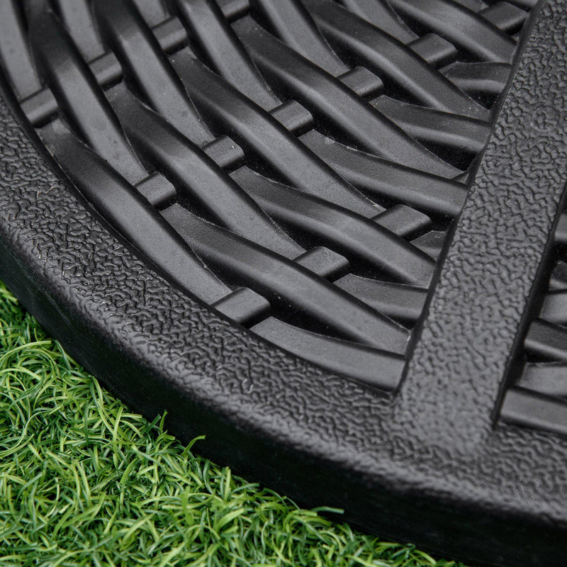 Base per Ombrellone da Giardino Ø45 cm 9,5 Kg in Plastica Effetto Rattan Nero