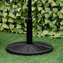 Base per Ombrellone da Giardino Ø45 cm 9,5 Kg in Plastica Effetto Rattan Nero