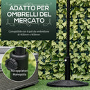 Base per Ombrellone da Giardino Ø45 cm 9,5 Kg in Plastica Effetto Rattan Nero