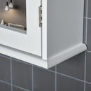 Pensile da Bagno 1 Anta Specchio 41x14x60 cm a Chiusura Magnetica Bianco