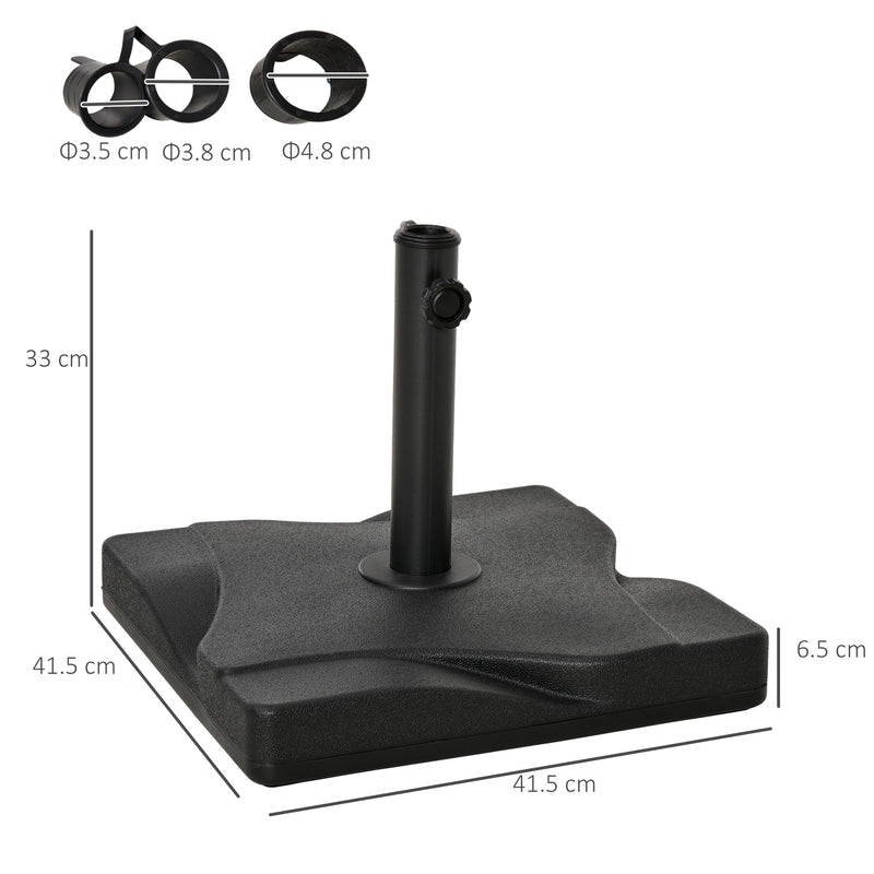 Base per Ombrellone da Giardino Ø41,5 cm 20 Kg in Plastica Nero