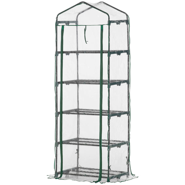 prezzo Mini-Gewächshaus für Pflanzen mit 5 Regalen 69 x 49 x 193 cm in Green Steel