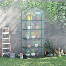 Mini Serra per Piante a 5 Ripiani 69x49x193 cm in Acciaio Verde