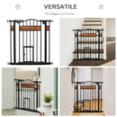 Cancelletto Sicurezza Regolabile per Cani 74-80 cm con Chiusura Automatica Nero