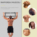 Barra Trazioni a Pressione su Porta Pieghevole 100x34x26 cm Max 100Kg Nero