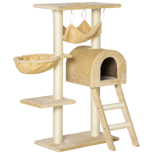 prezzo Kratzbaum für Katzen, mehrstufig, 55 x 30 x 100 cm, beige, natürliche Sisalseile