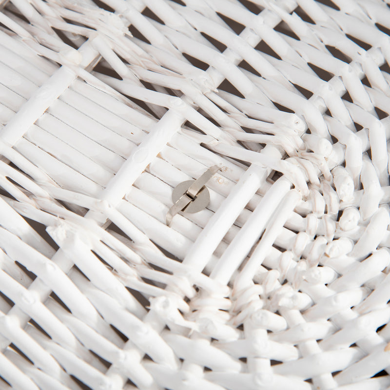 Cesto Portabiancheria 51x38x57 cm in Vimini con Coperchio e Sacco Interno Bianco