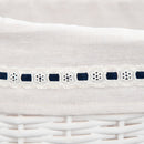 Cesto Portabiancheria 51x38x57 cm in Vimini con Coperchio e Sacco Interno Bianco