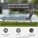 Lettino Sdraio Pieghevole 187x58x36 cm in Acciaio e Tessuto Oxford Verde