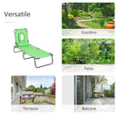 Lettino Sdraio Pieghevole 187x58x36 cm in Acciaio e Tessuto Oxford Verde