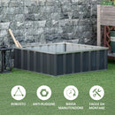 Letto per Orto Fioriera Rialzato 90x90x30 cm in Acciaio Grigio Scuro