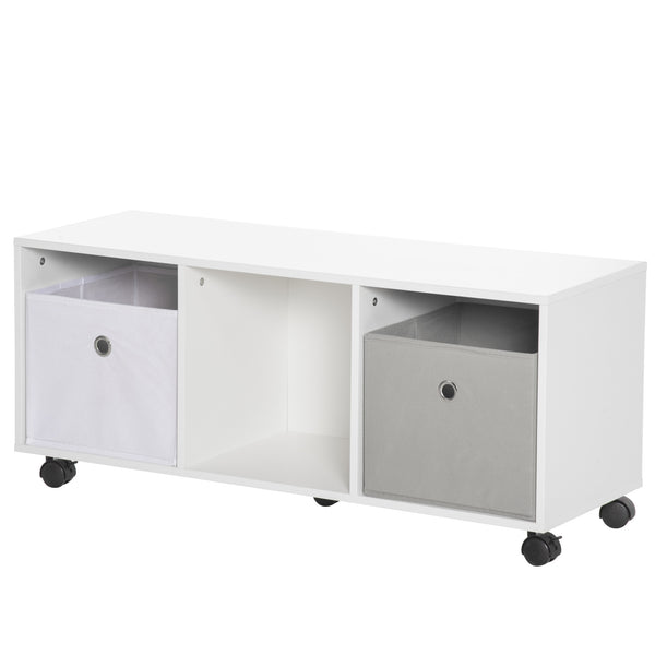 acquista Spielzeugschrank 90 x 30 x 37,9 cm mit weißen Rädern
