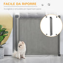 Barriera di Sicurezza per Cani Estensibile fino 140 cm per Porte e Scale Grigio