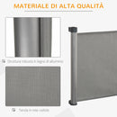 Barriera di Sicurezza per Cani Estensibile fino 140 cm per Porte e Scale Grigio