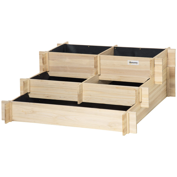 Gemüsegarten erhöht 3 Ebenen 93 x 93 x 35 cm für Gemüse, Blumen und Holzpflanzen sconto