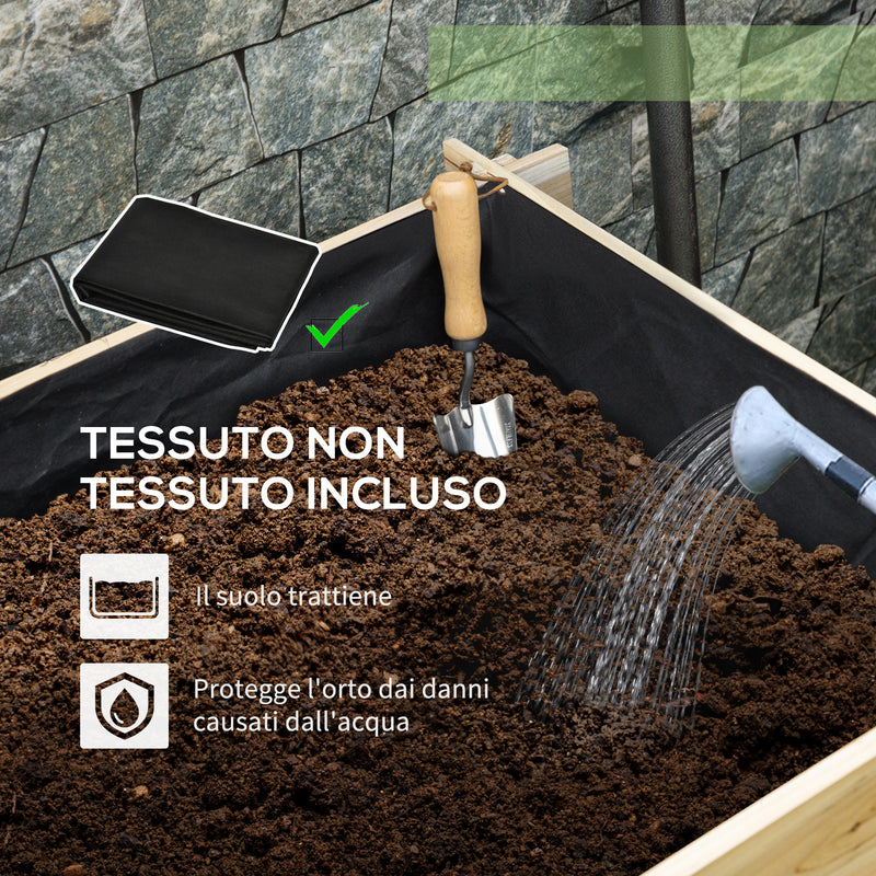 Orto Rialzato 3 Livelli 93x93x35 cm per Verdure Fiori e Piante in Legno