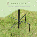 Mangiatoia per Uccelli da Giardino 54,5x54,5x208 cm in Acciaio Nero