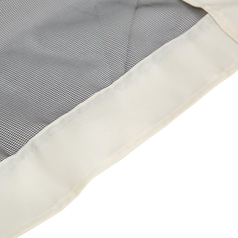 Zanzariera per Gazebo Tende di Ricambio Universale 335x207 cm con Cerniere Nero/Beige