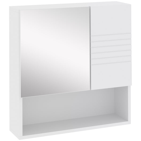 sconto Badezimmer-Wandschrank mit Spiegel 54 x 15 x 55 cm verstellbare Regale weiß