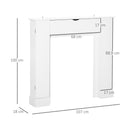 Cornice per Camino 107x18x100 cm in Legno MDF Bianco