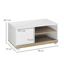 Carrello Porta TV 1 Anta 80x45x39,5 cm in Legno truciolare Bianco